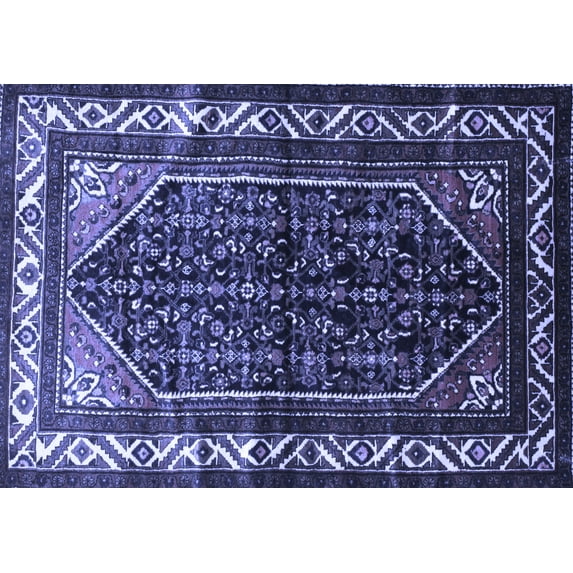 Ahgly Company Indoor Rectangle Persian Blue Traditional Area Rugs, 8' x 10'