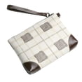 thumbnail image 3 of Leather Clutch 8 X 5. 5 In Wrist Strap And Hand Bag Easy To Carry Lightweight Waterproof And Durable Ivory Checked Hand-Drawn Sketch_1, 3 of 6