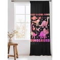 thumbnail image 3 of Sheer Curtains 108 Inches Long, Pink Dinosaur Semi Sheer Curtains Light Filtering Window Treatment, JUST A Boy Who Loves Dinosaur Jungle Animals Privacy Voile Drapes for Living Room 52x108 Inch, 3 of 7