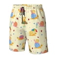 thumbnail image 4 of Cauagu Colorful Cartoon Snail Print Men's Swim Trunks,Hawaiian Bathing Suit Swimsuits Beach Shorts with Pockets for Men Quick Dry Swimming Board Shorts-X-Large, 4 of 6