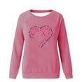 thumbnail image 4 of Jinhomg Fight Cancer Awareness T-Shirt for Women Novelty Pink Ribbon Heart Graphic Tops Fall Lightweight Long Sleeve Drop Shoulder Tees Dressy Casual Holiday Blouse Spring Saving Hot Pink S, 4 of 5