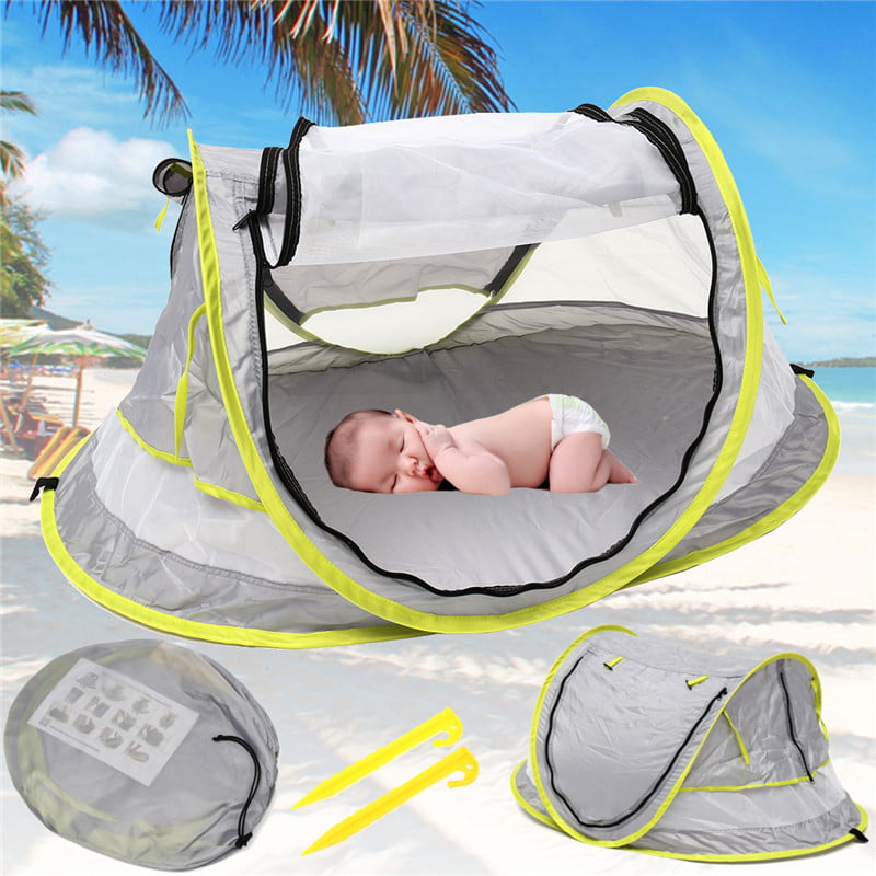 Sun Shade for Girls Boys NEQUARE Baby Beach Tent,Portable Pop Up Tent UPF 50+ Sun Shelters Beach Umbrella for Infant Baby Shade with Mosquito Net 