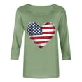 thumbnail image 4 of Vetsdori Womens Summer T Shirts 3/4 Sleeve Plus Size Red White and Blue Pullover American Flag Independence Day Fourth of July,Fashion Graphic Tops for Ladies Crew Neck, 4 of 5
