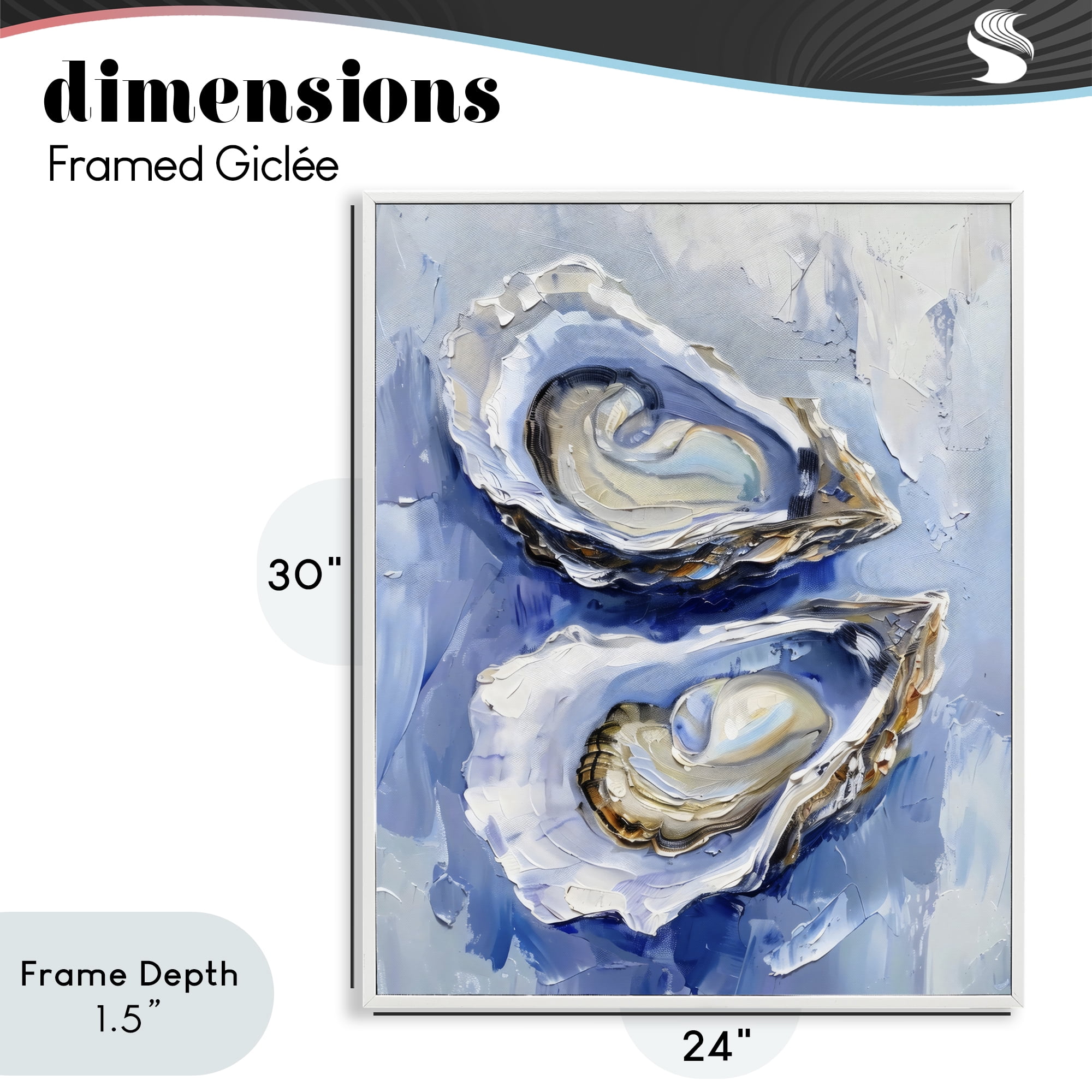 Stupell Industries Oysters On The Half Shell White Framed Giclee Art, design by Creative Studio