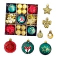 thumbnail image 4 of 35 adornos navideños para colgar, bolas de Navidad, adornos para el árbol de Navidad, Rojo Oro Verde, 4 of 9