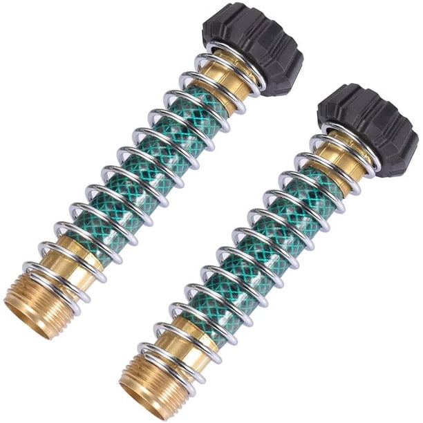 Protector de resorte en espiral para manguera de jardín con extensión de adaptador de acoplamiento de mangueras de grifo de latón macizo con cómodo agarre de goma 2 uds. Namotu WRMH-1313