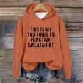 thumbnail image 2 of Women Sweatshirts Casual Women Long Sleeve Letter Graphic Printed Drawstring Hoodie Pullover Sweatshirt Top Coffee L, 2 of 4