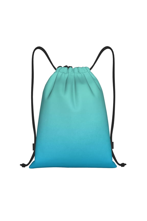 Teal Turquoise Sports Cinch Sack Gym String Bags Machine Washable Heavy Duty String Backpack for Men Women-Medium