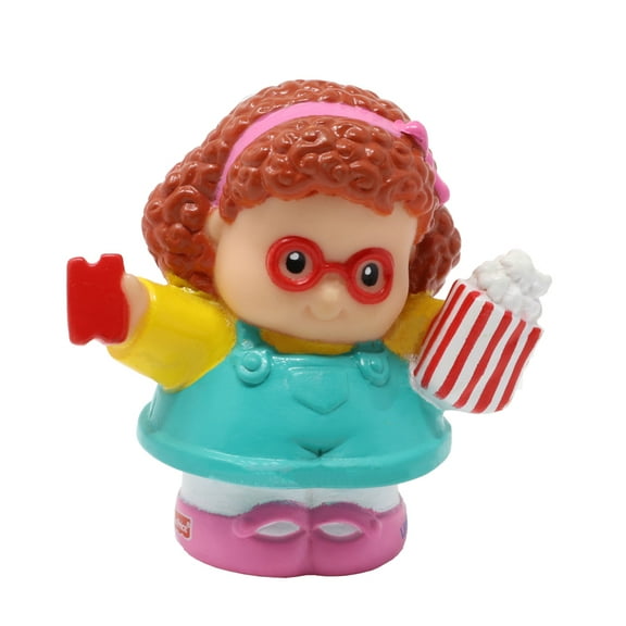 Replacement Part for Fisher-Price Little People Collectible Circus Friends Carnival Dollhouse Playset - G6520 - Replacement Little Girl Maggie Figure - Carrying Popcorn and a Ticket - Wears Glasses