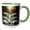 Green/White, variant on 3drose, Seven Swans Swimming, 11oz Two-tone Yellow Mug