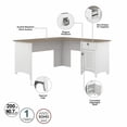 thumbnail image 3 of Trent Home 60W L Shaped Desk with Hutch in White and Shiplap Gray, 3 of 7