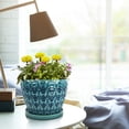 thumbnail image 2 of Southern Patio 12 Inch Ceramic Clay Mayer Flower Planter & Saucer Tray, Seafoam, 2 of 6