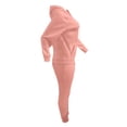 thumbnail image 6 of Casual Drawstring Pantsuits Two-piece Set, Pocket Hoodies Tops & Loose Long Sweatpants Set, Women's Clothing, 6 of 7