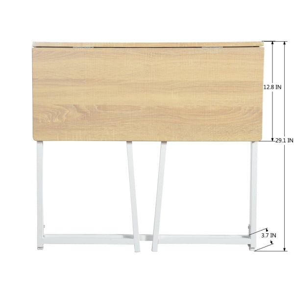 31.5 Inch Folding Laptop Desk, Light Oak Compact Writing Workstation with Removable Top Shelf, Space-Saving Foldable Study Table for Small Spaces Home Dorm