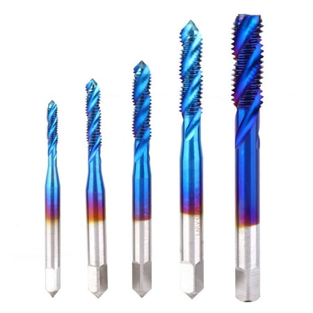 

2024 Big sale 5Pcs Screw Thread Tap Blue Coated High Speed Steel Tapping Drill Bit for Machine Tool