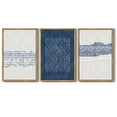 thumbnail image 2 of SHENIFY large 24x36in3pcs Natural Framed Blue Abstract Boho Wall Art Minimalist Mid-Century Modern Wall Decor Geometric Artwork Kitchen Dining Room, 2 of 5