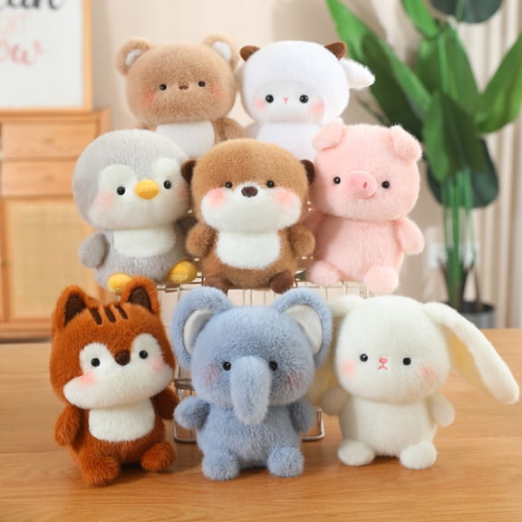 Plush Animal Stuffed Toy Cute Fox Desktop Companion Doll for Home Office Decoration and Soft Cuddle Body Pillow Soft Plushie Collectible Figure, Orange 6 Inch