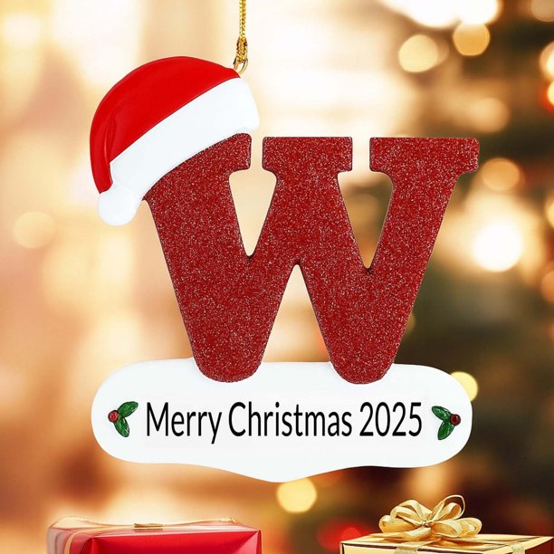 Adornos navideños, adornos navideños, regalos navideños, 26 letras, decoración para árbol de Navidad, adornos colgantes para árbol de Navidad, adornos navideños personalizados, decoración navideña, de