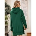 thumbnail image 3 of Weardear Women's Extra Long Hoodie with Pocket Loose Solid Color Long Sleeve Pullover Sweatshirt Tops Dark Green,L, 3 of 7