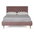 thumbnail image 3 of Cama Matrimonial Makora Velaria Rosa Tapizada en Tela Tipo Velvet (No Incluye Colchón), 3 of 8