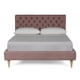 thumbnail image 3 of Cama Matrimonial Makora Velaria Rosa Tapizada en Tela Tipo Velvet (No Incluye Colchón), 3 of 8