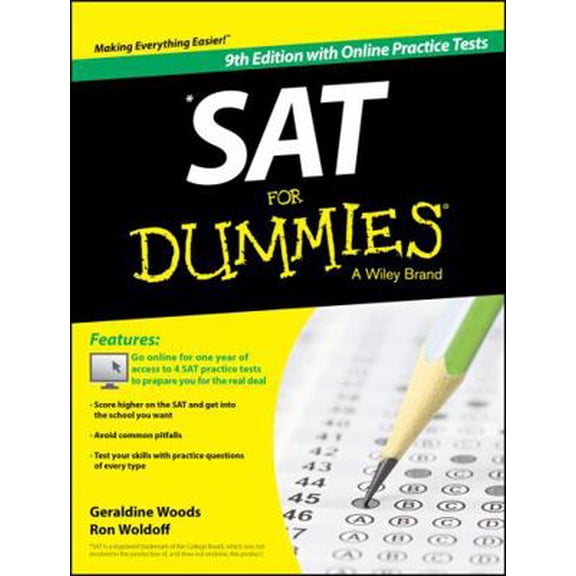 Pre-Owned SAT for Dummies: Book + 4 Practice Tests Online [With Online Practice Test] (Paperback) 1118911490 9781118911495