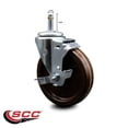 thumbnail image 2 of 5 Inch High Temp Phenolic Wheel Swivel 7/16 Inch Grip Ring Stem Caster Brake, 2 of 2