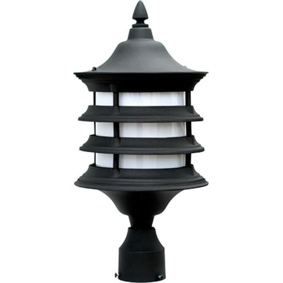 Dabmar Lighting GM182-B Powder Coated Cast Aluminum Post Top Light Fixture, Black - 18.38 x 9.25 x 9.25 in.