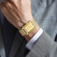 thumbnail image 4 of Crrju Watch Men Top Brand Luxury Square Golden Quartz Stainless Steel Waterproof Wrist Watch Relogio Masculino - Quartz Wristwatches, 4 of 6
