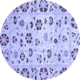 thumbnail image 1 of Ahgly Company Indoor Round Abstract Blue Modern Area Rugs, 7' Round, 1 of 4