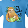 thumbnail image 4 of Inktastic My Great Grandma Loves Me Cute Sloth and Baby Youth T-Shirt, 4 of 5
