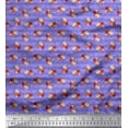 thumbnail image 1 of Soimoi Crepe Silk Fabric Waves,Leaves & Rose Floral Print Sewing Fabric Yard 42 Inch Wide, 1 of 1