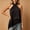 Black, variant on IUYRTFE Women's Halter Neck Satin Lace Trim Top Sleeveless Elegant Summer Flowy Blouse