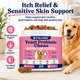 thumbnail image 4 of POLHIDE Yeast Probiotic Chews for Dogs, Itch Relief Sensitive Skin and Gut Health Support, 3 Billion CFU, Meat Flavor, 120 Count, 4 of 9