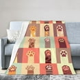 thumbnail image 1 of DouZhe Ultra-Soft Micro Fleece Lightweight Flannel Bed Blanket, Cute Pet Paw Cat Footprint Print Cozy Warm Throw Blankets, 40"x30", 1 of 7