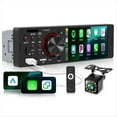 thumbnail image 3 of Car Stereo Single Din with CarPlay Android Auto, 4 Inch Touch Screen MP5 Player, Bluetooth FM Mirror Link Backup Camera, 3 of 8
