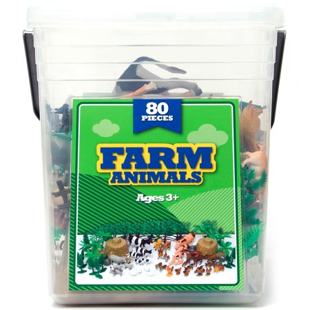 80-Piece Farm Animals Bucket - Walmart.com
