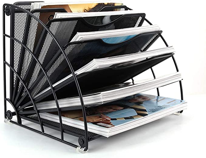 FanShaped Desk File Organizer Mail Letter Sorter Paper Holder Magazine