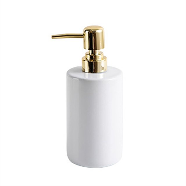 Dispensador de jabón de cerámica suave for baño, bomba dispensadora de jabón líquido for platos de 12,2 oz for fregadero de cocina, encimera y baño