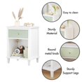 thumbnail image 4 of GZXS Modern Nightstand with Storage Drawer & Shelf, 2-Tier Bedside Table for Bedroom, Small Space End Table, 19.7"L x 15"W x 26.8"H (Green + White), 4 of 7