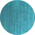 thumbnail image 1 of Ahgly Company Indoor Round Abstract Light Blue Contemporary Area Rugs, 7' Round, 1 of 4