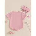 thumbnail image 5 of Miaouyo Newborn Girl Outfit, Short Sleeve Crew Neck Bow Bodysuit with Headband Summer Clothes, 5 of 9