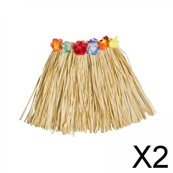Falda hawaiana,Decoración de disfraz con falda hawaiana,Falda elástica Falda tropical Disfraz de fiesta,Falda de hierba para mujer hawaiana para celebración de adultos,Vestido de playa con