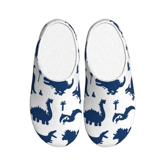 Kdxio Cute Cartoon Dinosaurs Women's Men's Slippers Plush Slip-On House Slipper for Winter Indoor Soft Cushion Non-slip Fluffy Slides Slippers-13