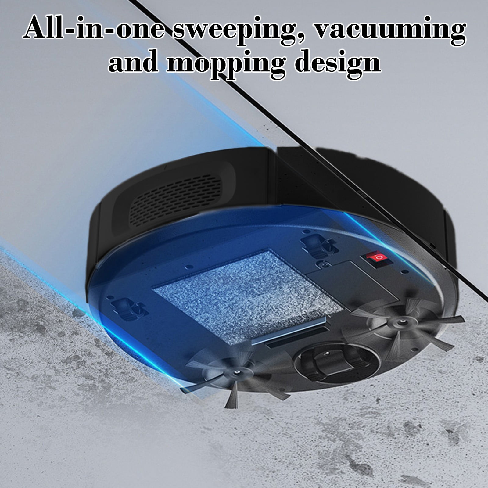 Automatic Self-Cleaning Robot Vacuum and Mop Combo for Hardwood Floors, 2-in-1 Sweeping and Mopping, Wireless, Slim, Ideal for Pet Hair and Corners, White and Black