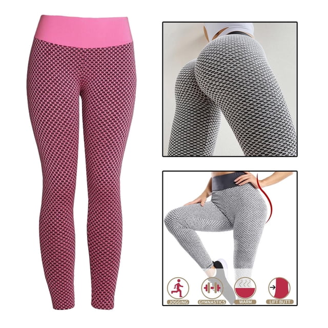 Leggings levantadores de glúteos Hugo para mujer Yoga texturizados Rosa XL