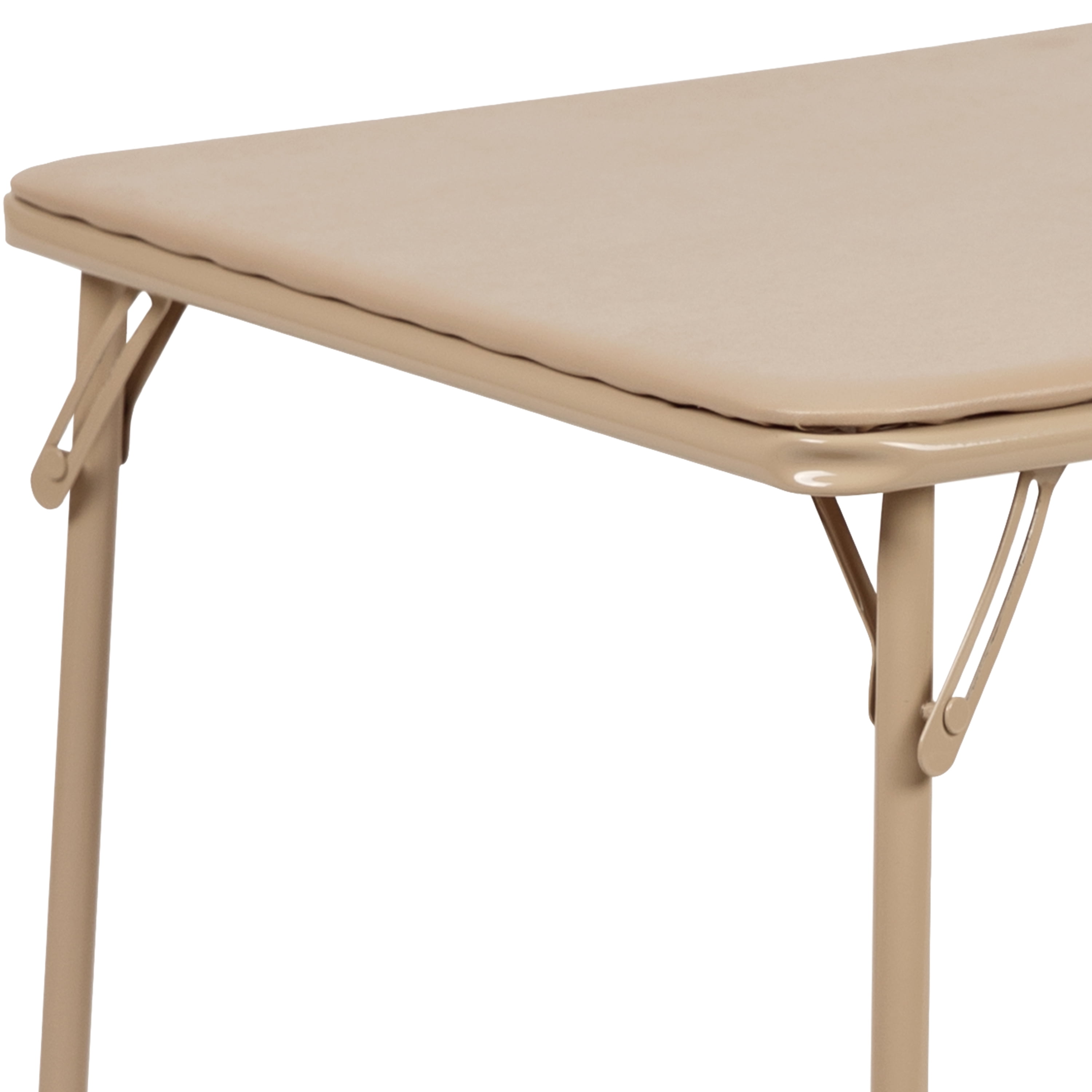 Emma + Oliver Kids Tan Folding Game and Activity Table - Toddler Table for Daycare Center