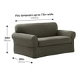 thumbnail image 3 of 2024 Pixel 2-Piece Stretch Loveseat Furniture Slipcover  Black, 3 of 10
