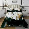 thumbnail image 2 of Erosebridal Emerald Green Bedspread Twin Size Watercolor Graffiti Quilt Set, Striped Oil Painting Coverlet Set Aesthetic Modern Bedding Set, Ombre Brush Marks Contemporary Bed Cover, 2 of 4