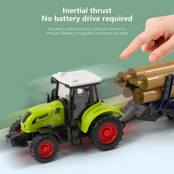 Farmer Tractor Toy Friction Powered Early Educational Toy Collectible Farm Toy Small Construction Vehicle For Children Gift Lumber Truck for Boys and Girls Birthday, Festival Gifts Christmas Gifts